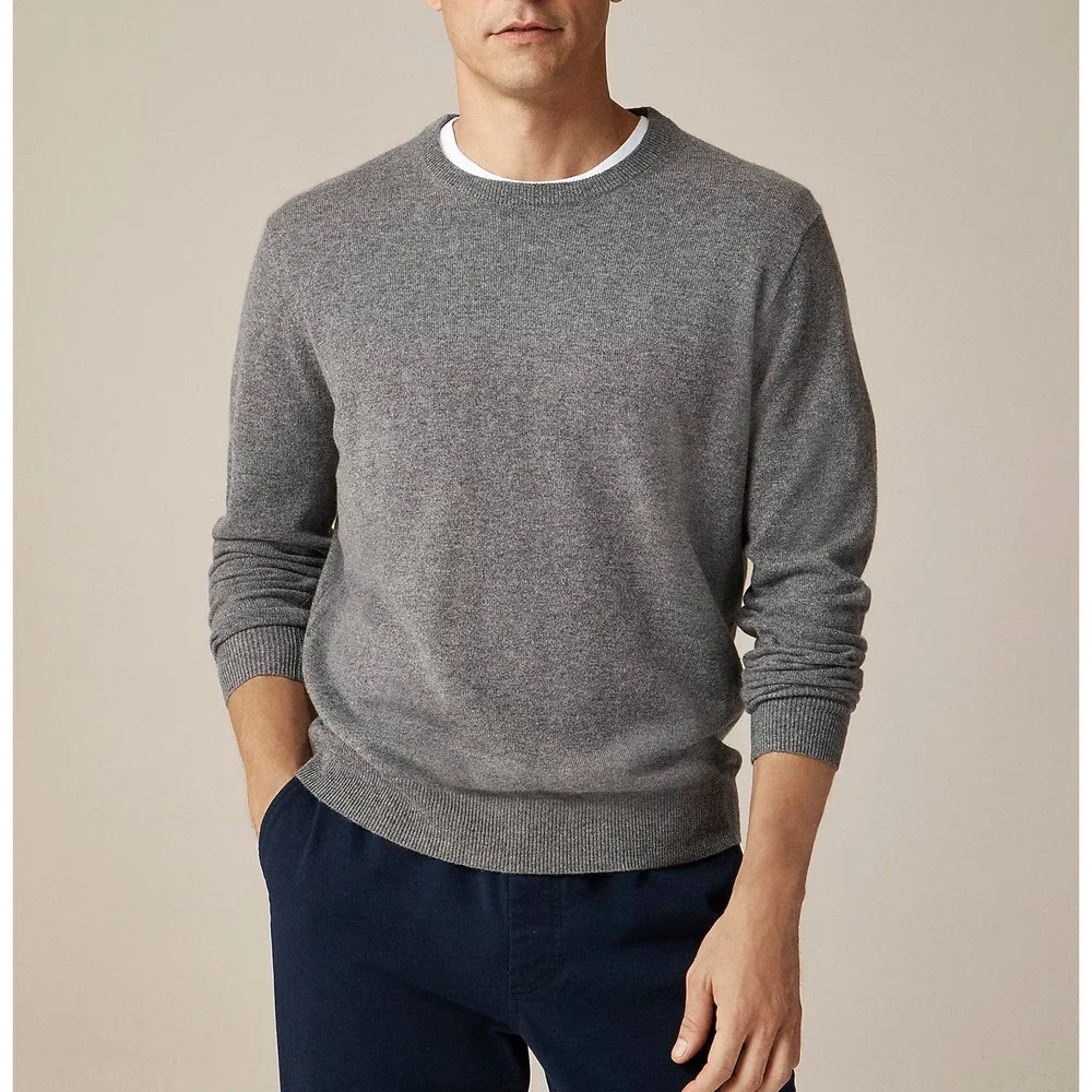 J. CREW Cashmere Crewneck Sweater in Heather Pyrite Men Medium NWOT‎ $158 BE895